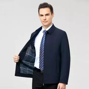 Men s lapel jacket autumn new middle-aged business casual cadre daddy jacket men s tops 170