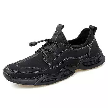 Men s leather plus-size handmade casual shoes, luxury handmade loafers, hardwearing walking shoes, driving sneakers 38-46 38 чёрный