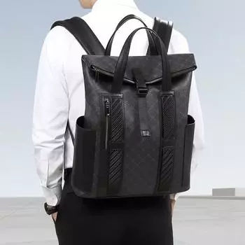 Men s Lightweight Backpack Men s Fashion Printed Backpack Large Capacity Computer Bag for Men чёрный