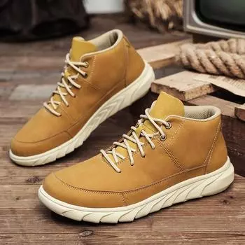 Men s Lightweight Mid-Top Martin Boots for Autumn and Winter - Outdoor Leisure and Work Shoes 39