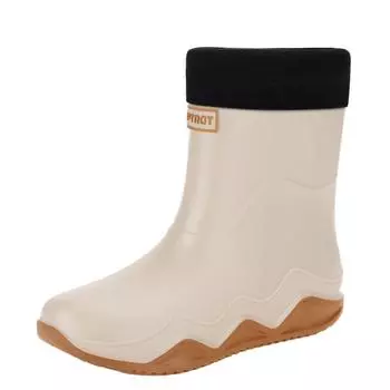Men s Lightweight PVC Waterproof Boots Trendy Fashion Simple Atmosphere Warm Anti-Skid Rain and Snow Shoes Adult Size 44