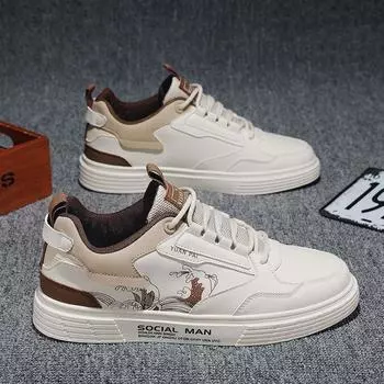 Men s Lightweight Sports and Casual Shoes White with Spring Breathable Mesh Lining Customizable and Wholesale from Factory 41 бежевый