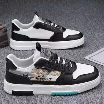 Men s New Breathable Student Trend All Match Thick Soled Sports Casual Shoes 40 чёрный