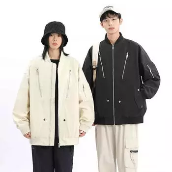 Men s new spring and autumn couple baseball uniform jacket men s casual breathable American fashion brand outdoor work jacket men M