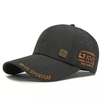 Men s Outdoor Sunscreen Sun Hat Mesh Embroidered Baseball Cap L чёрный
