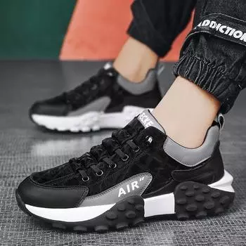 Men s platform dad shoes spring and autumn Korean version of Internet celebrities with the same platform comfortable and lightweight breathable ca 37 белый