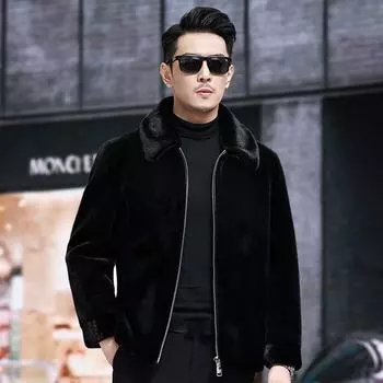 Men s Plus Size Autumn and Winter Loose Thickened Padded Short Lapel Casual Hooded Warm Zip Outerwear 5XL