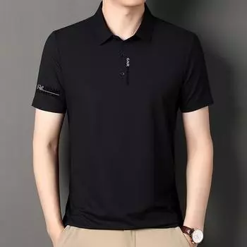 Men s Polo Shirt Lapel Short Sleeve Leisure Collar T-shirt Men s Summer Clothes Men s Wear. M
