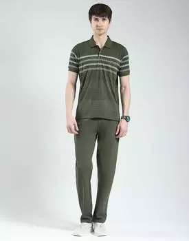Men s Regular Fit Printed Lower Set | Half Sleeve Polo T-Shirt With Trackpant | Pajama Set for Men s M