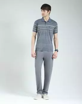 Men s Regular Fit Printed Lower Set | Half Sleeve Polo T-Shirt With Trackpant | Pajama Set for Men s L