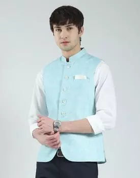 Men s Regular Fit Sleeveless Waistcoat | Button Closure | Mandarin Collar| Elegant Ethnic Wear Nehru Jacket for Men XXL
