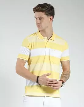 Men s Regular Fit Striped Polo T-Shirt | Half Sleeve | Collared Neck | Casual Wear T Shirt for Men s L