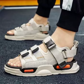 Men s sandals jointly reignite PU platform-soled outdoor beach sandals trend in summer 39 чёрный