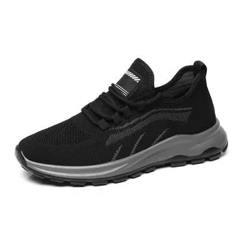 Men s Shoes 2024 Spring New Mesh Casual Shoes Breathable Comfortable Sports Walking Shoes Men 40 чёрный