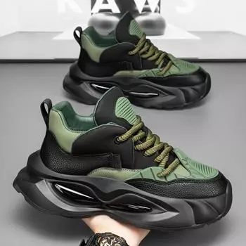 Men s shoes 2025 new spring platform trendy brand versatile high-end men s casual sports running trendy shoes 39