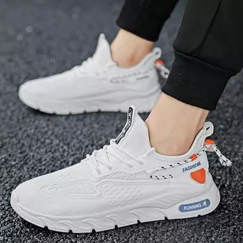 Men s shoes 2025 new summer thin fly-woven breathable shoes running sports shoes men s non-slip casual street trendy shoes 39