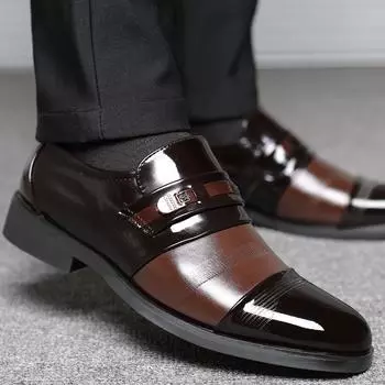 Men s shoes 2025 spring and autumn new leather shoes fashion business foot shoes trend casual shoes 9603 37