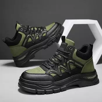 Men S Shoes Autumn Construction Site Work Labor Insurance Board Shoes Non-Slip Wear-Resistant Retro Yellow Martin Boots 39