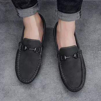 Men s shoes Doudou shoes 2024 summer new British style Korean version trend personality Internet celebrity lazy shoes one pedal men s shoes 39