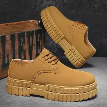 Men s shoes new 2025 spring sports and leisure retro British style trend versatile platform men s tooling shoes 39