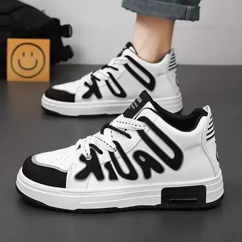 Men s Shoes New Breathable Korean Version of the Trend All Match Thick Sole Sports Casual Shoes 40 чёрный