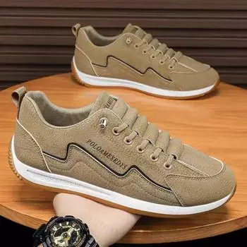 Men’s Shoes New Fashion Flat Breathable Platform Running Shoes Sport Light Male Casual Vulcanize Man Shoes Male Sneakers 39 хаки