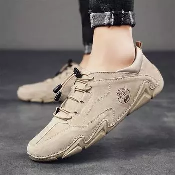 Men s shoes new leather shoes men s Korean version breathable Doudou shoes sports soft sole versatile octopus large size Shoes 38