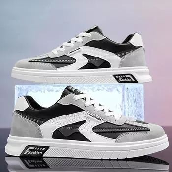Men s shoes new summer lightweight sports board shoes youth casual versatile trend white shoes one-pedal skateboard shoes 39
