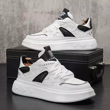 Men s shoes new thick-soled heightening bread shoes men s spring and autumn sports and leisure little white board shoes youth versatile trendy shoes 39