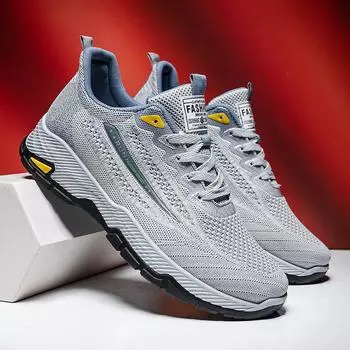 Men s shoes, sports shoes, spring new breathable mesh running shoes, retro casual shoes, lightweight soft-soled shock-absorbing running shoes 39 чёрный