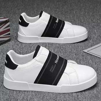 Men s shoes spring 2025 new little white shoes men s casual leather shoes trendy brand one-pedal comfortable outdoor lazy shoes 39