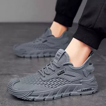 Men s shoes spring and summer 2024 new mesh fly-woven shoes student breathable casual sports shoes men s running trendy shoes men 39