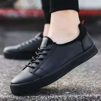 Men s shoes spring and summer trendy shoes Korean version versatile men s casual shoes breathable trend running shoes men s board shoes leather shoes 39 белый