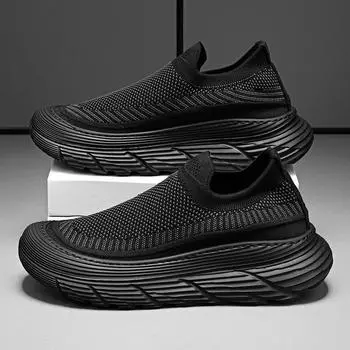 Men s shoes summer 2024 new breathable thin socks casual sports Darth Vader tires thick-soled one pedal spring and autumn 39 чёрный
