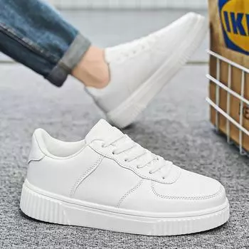 Men s shoes summer 2024 new breathable sports casual flat baseplate shoes student little white shoes trendy shoes large size 50 37
