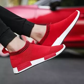 Men s Shoes, Summer Breathable Net Shoes, Sports and Leisure All-match Trendy Shoes, Pedal Knitted Mesh Lazy Socks, Mesh Shoes 38 белый