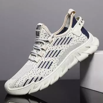 Men s shoes summer fly-woven mesh shoes fashion breathable sports shoes versatile casual shoes soft sole lightweight student running shoes 39