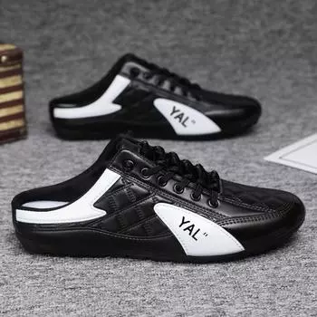Men s shoes summer Korean version versatile low-top breathable casual shoes half-tray lazy shoes one pedal Doudou shoes 39