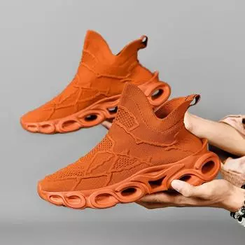Men s shoes summer new breathable platform fly-woven shoes fashion trend sports leisure lazy shoes 39