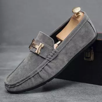 Men s shoes summer new foot cover casual soft sole Doudou shoes men s breathable Korean version of social spirit boy shoes men 39