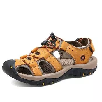 Men s shoes summer new large size sandals men s outdoor casual beach shoes non-slip and wear-resistant bag head breathable cool slippers 38