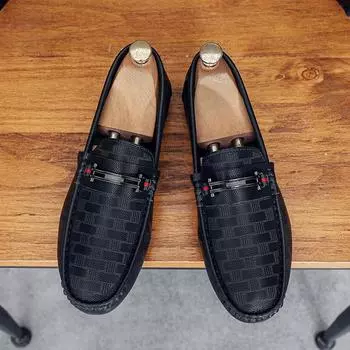 Men s shoes summer new men s Doudou shoes versatile casual business men s shoes one-pedal loafers leather shoes men 39