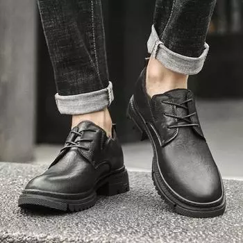 Men s Shoes Upscale Oxfords Men Wedding Shoes Genuine Leather Lace-up Man Casual Shoes Luxury Brand Business Luxe Men s Footwear 36 чёрный