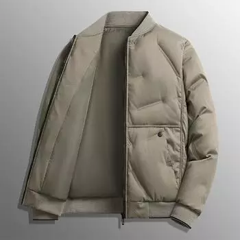 Men s Short Winter Thickened Warm and Cold Warm Jacket Casual Youth Jacket M хаки