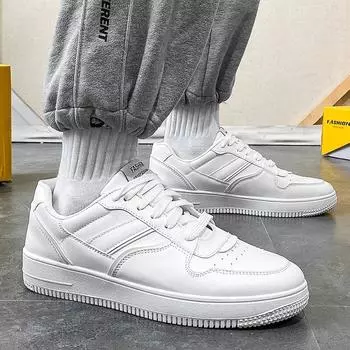 Men s Skateboard Shoes Sneakers Autumn/Winter New Fashion Sports Shoes Retro Thick Bottom Lace Up Comfort Non Slip Casual Shoes 39 белый