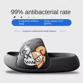 Men s Slippers Cool Bear Stickers Thick-soled Soft Women s Sandals Bathroom Beach Indoor Men Slippers Unisex Light EVA Zapatos47 36-37 белый