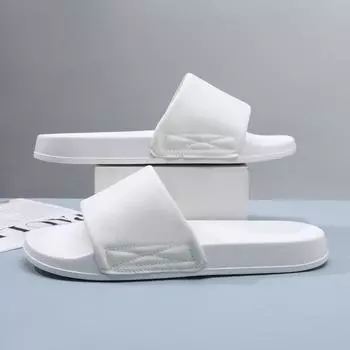 Men s slippers, high-end non-slip and deodorant outside, summer thick-bottomed one-word slips, light indoor and non-grinding feet sandals women 39-40 белый