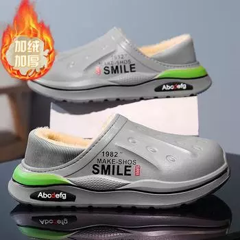 Men s slippers winter outdoor Warm Fluffy slippers 2024 Winter Slippers Home Plush Women Cotton Shoes unisex winter cotton shoes 36