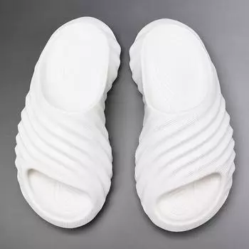 Men s soft-soled sandals outdoor non-slip sports coconut slippers summer wear one-word drag EVA 40-41 белый