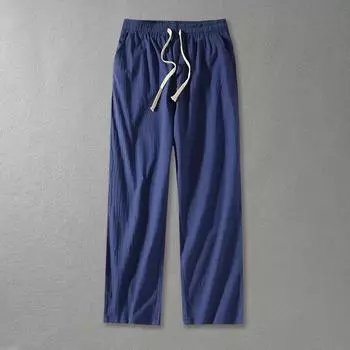 Men s Solid Color Cotton Linen Plus Size Loose Straight Pants Youth Comfortable Simple Leisure Pants 9XL белый